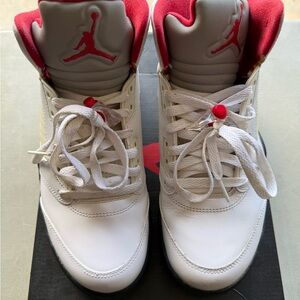 Air Jordan 5 Retro 2013 White/Fire Red Size 8